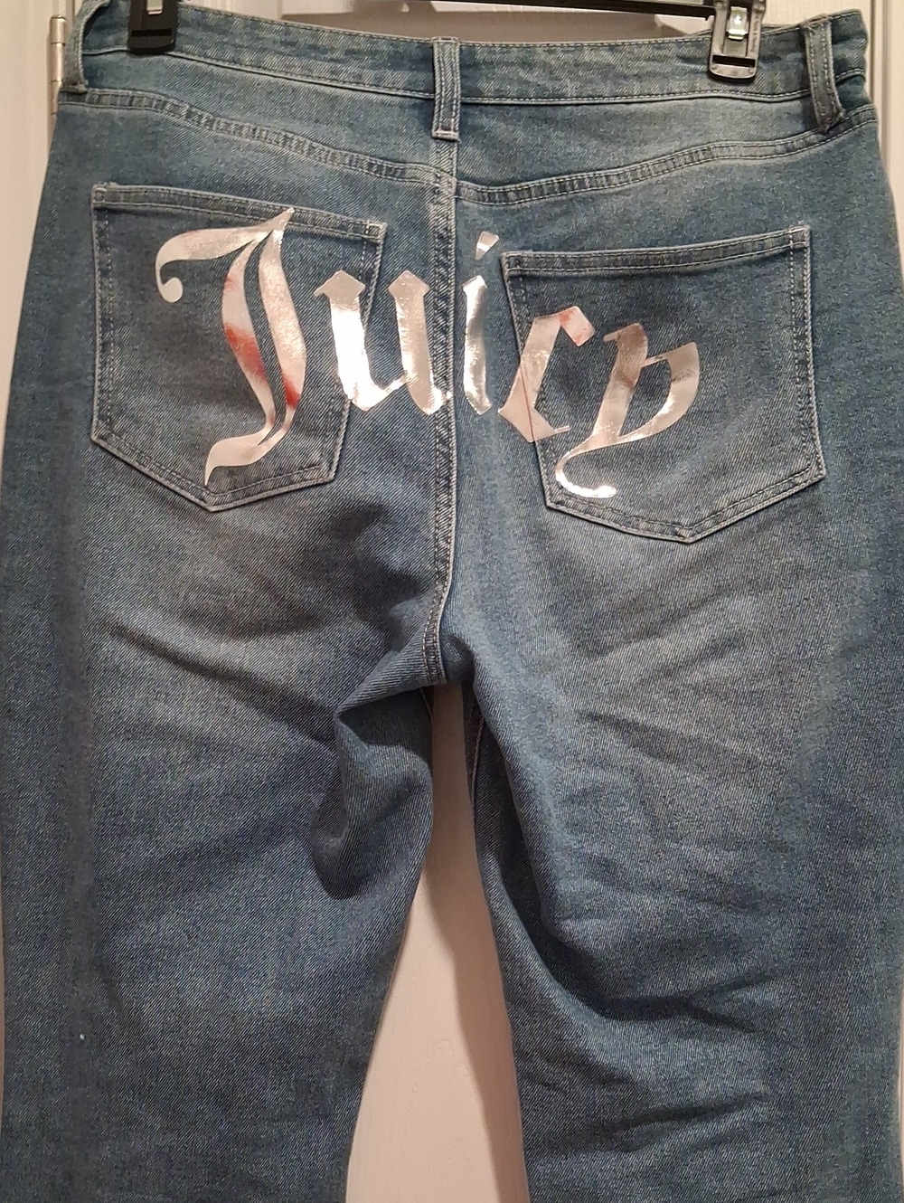 Juicy Couture Light Blue Straight Leg Jeans with Silver Logo